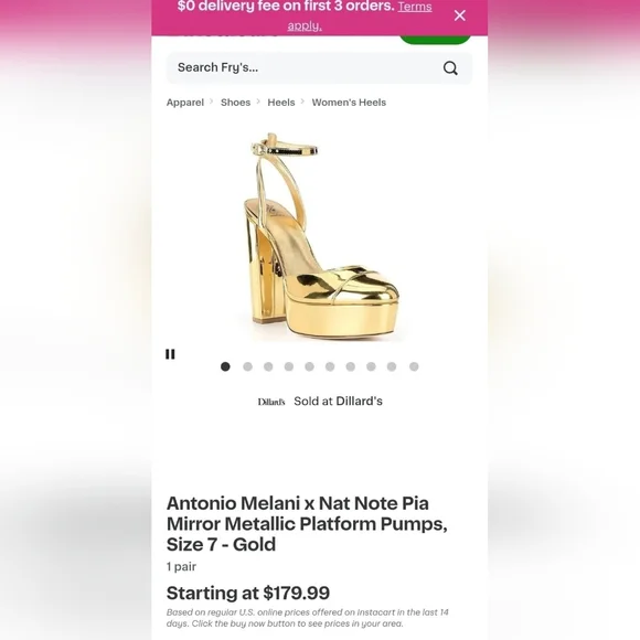 Antonio Melani x Nat Note Pia Mirror Metallic Platform Pumps. Gold  (Size 5.5) - Picture 11 of 14